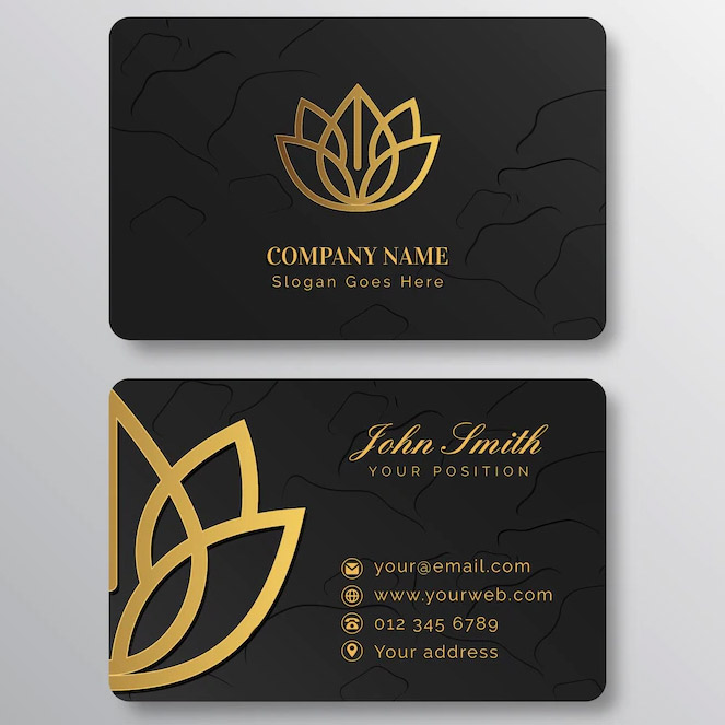 Thik gold foiled embossed visiting Card in India